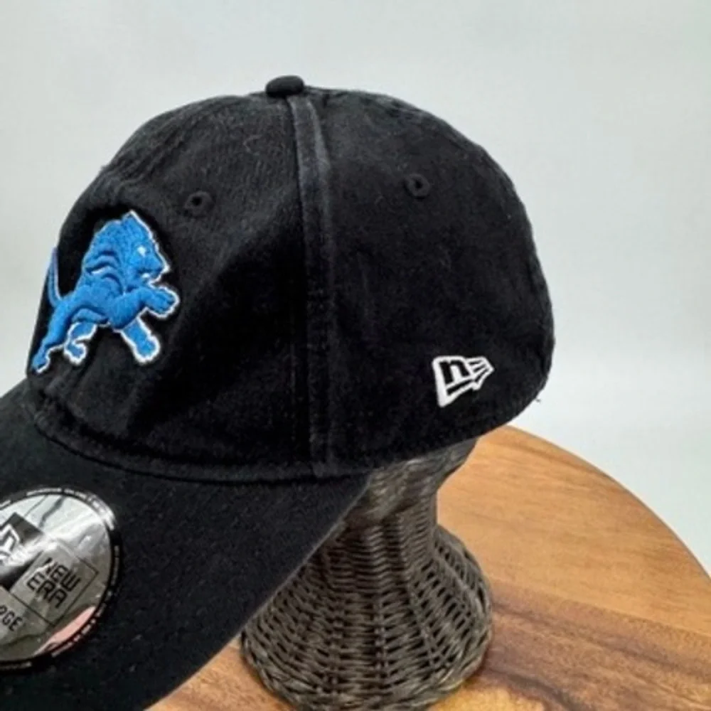 Detroit Lions NFL Hat Mens Fitted XX‎ Large New Era Black Blue Embroidered